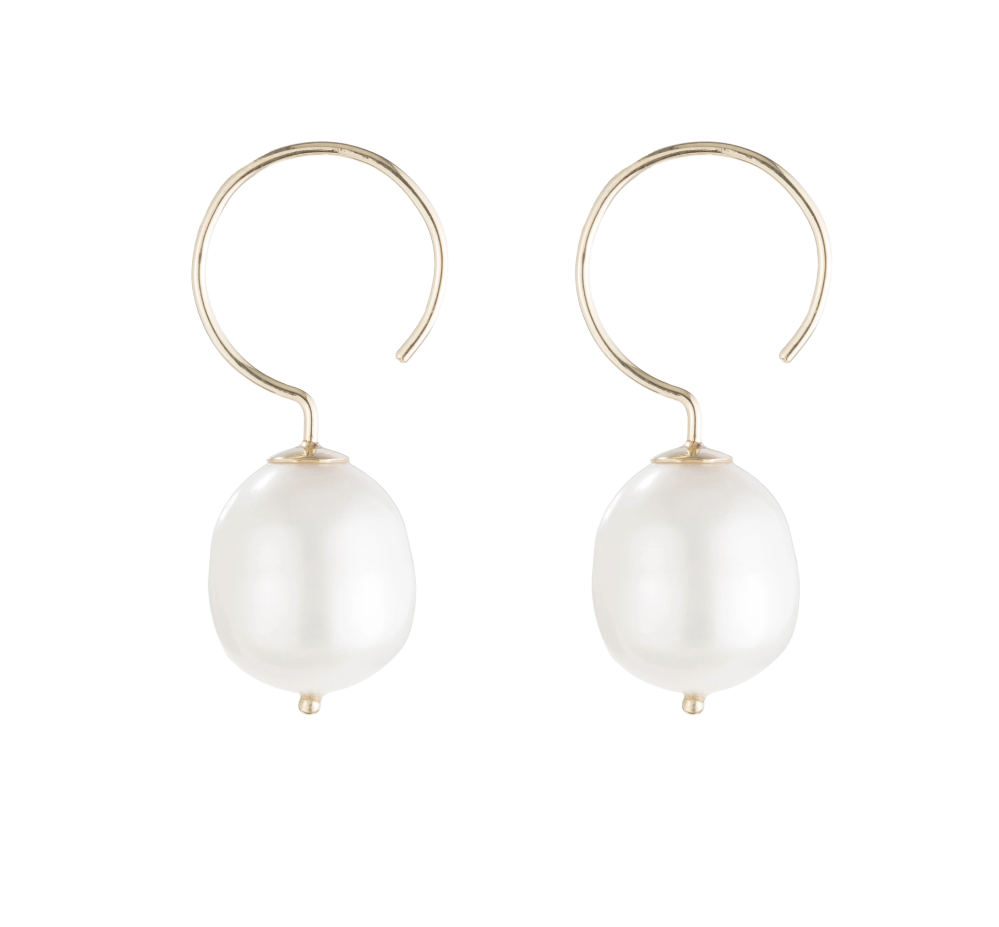 Baroque Pearl Swing Hoops